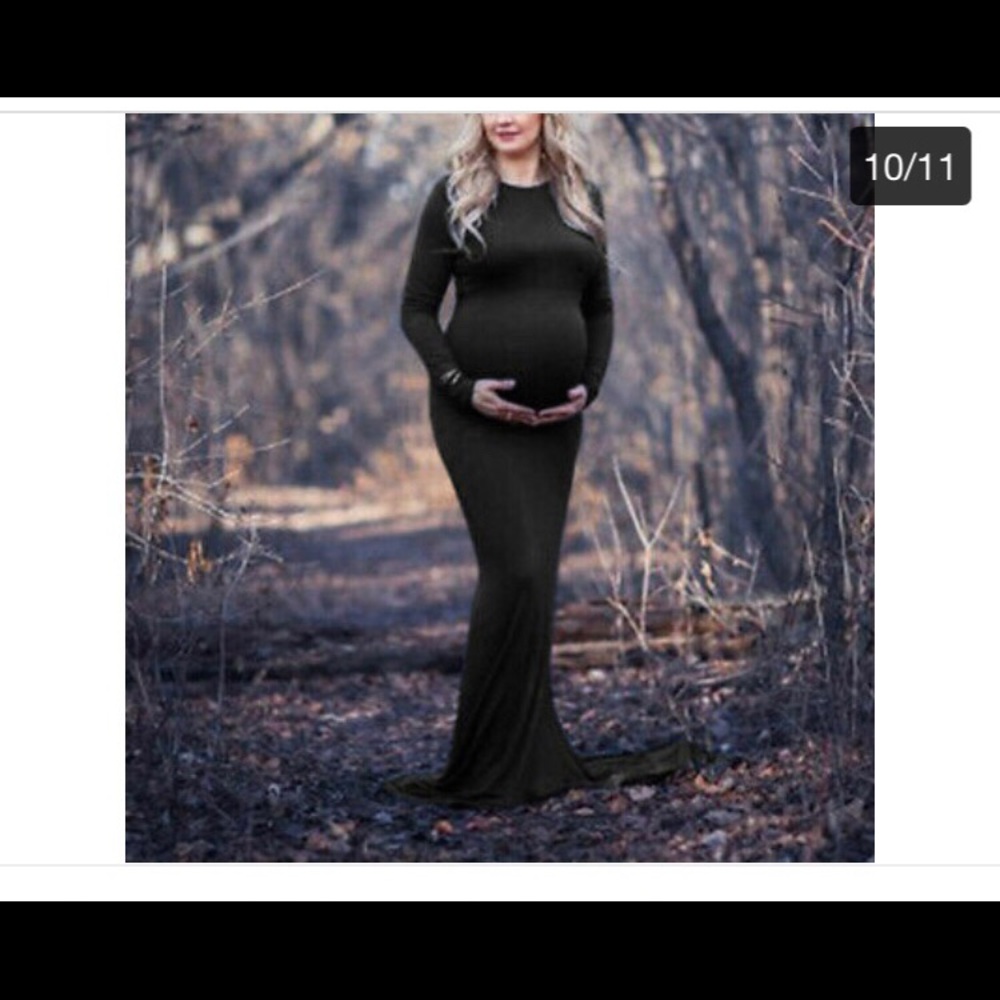 Black long sleeve maternity dress. Size M